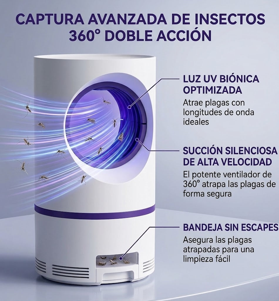 🦟 No Me Piques™ – Lámpara Atrapa Mosquitos